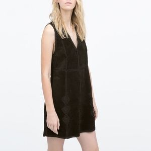 Zara Studio Crochet Suede Dress XS